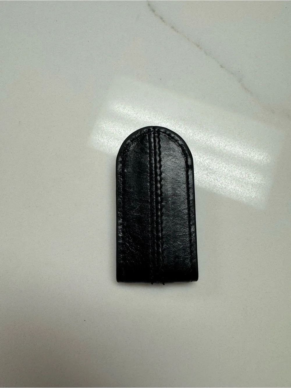 Bosca Black Leather Money Clip